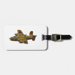 Cratoon retro bomber luggage tag
