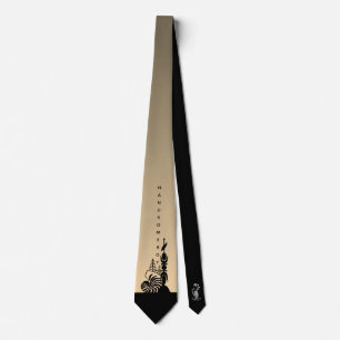 Cravate flèche faîtière kanak. sable dégradé tie