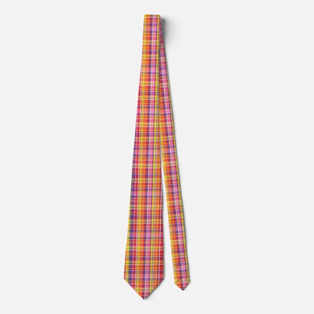 cravate madras-rose tie (Front)