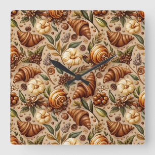 Craven Croissants  Square Wall Clock