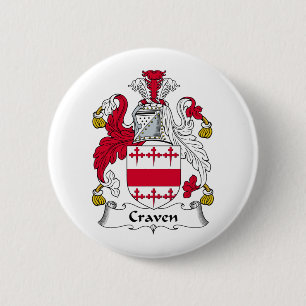 Craven Family Crest 6 Cm Round Badge