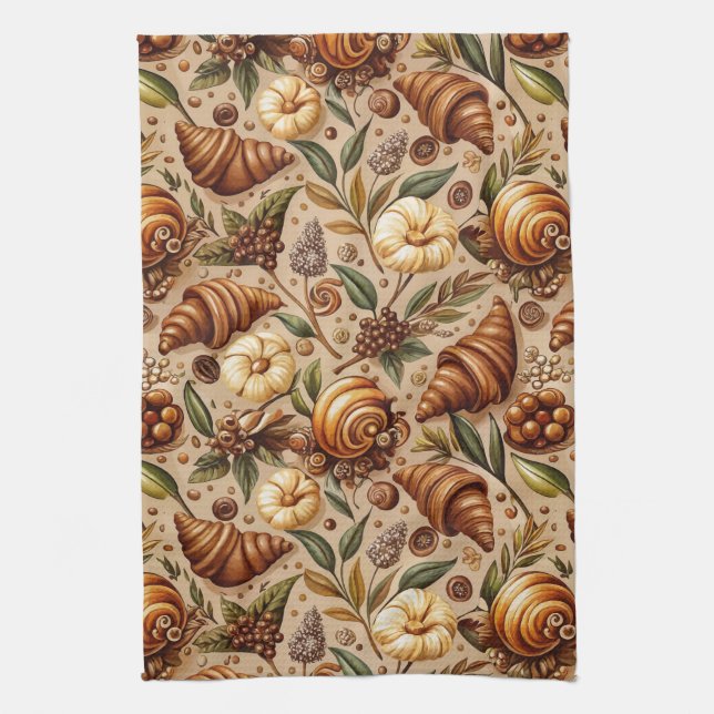 Craving Croissants  Tea Towel (Vertical)