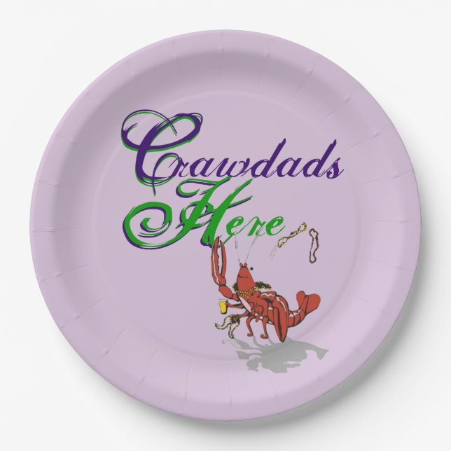 Crawdads Here Paper Plate (Front)
