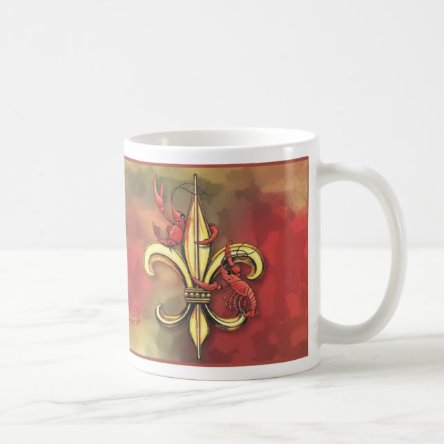 Crawfish and Fleur-de-lis Mug (Right)