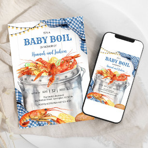 Crawfish Baby Boil Seafood Baby Shower Invitation