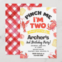Crawfish Birthday Invitation | 2nd Birthday