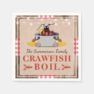 Crawfish Boil Annual Family Party Rustic Picnic Napkin
