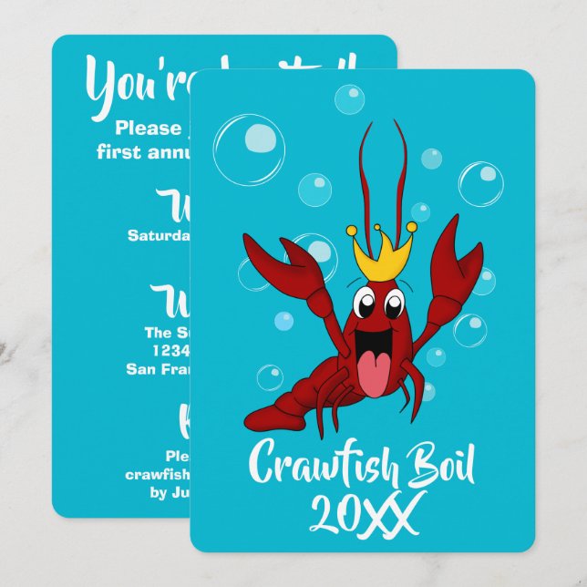 Crawfish Boil Annual Family Reunion Party Invitation (Front/Back)