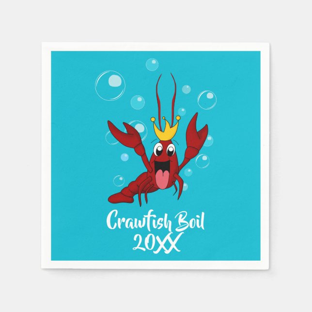 Crawfish Boil Annual Family Reunion Party Napkin (Front)