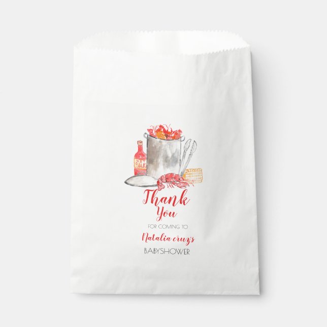 Crawfish boil babyshower party favour bag (Front)