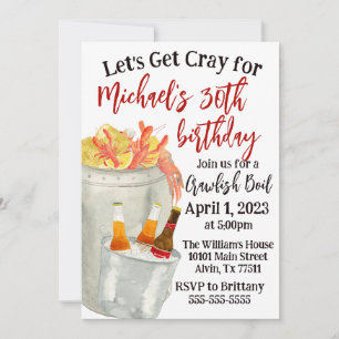 Crawfish Boil Birthday Invitation 