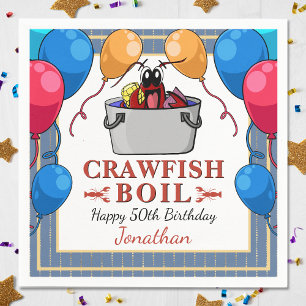 Crawfish Boil Birthday Seafood Party Napkin