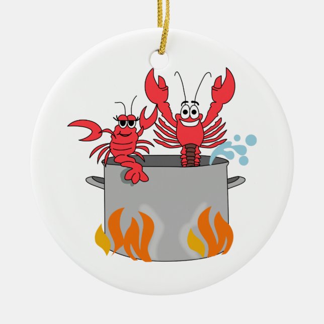 Crawfish Boil Ceramic Ornament (Front)