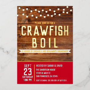 Crawfish Boil Couples Engagement Party Invitation