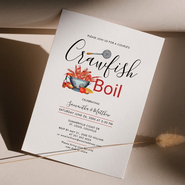 Crawfish Boil Couples Engagement Seafood Party Invitation (Creator Uploaded)