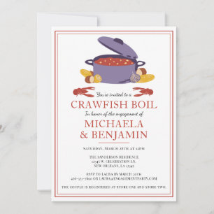Crawfish Boil Couples Shower Engagement Party Invitation