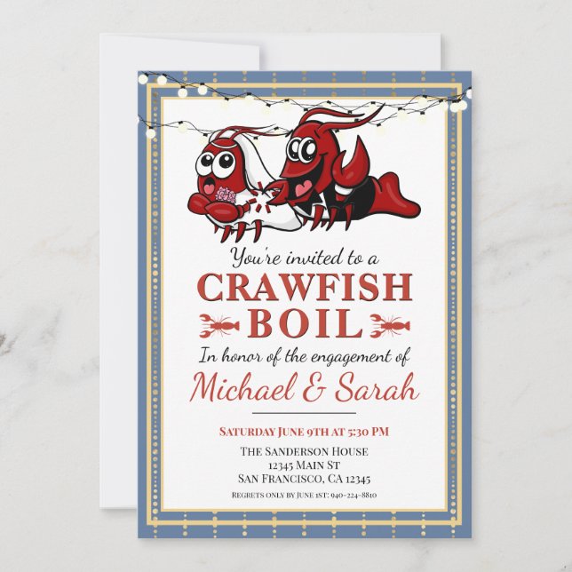 Crawfish Boil Couples Shower Engagement Party Invitation (Front)