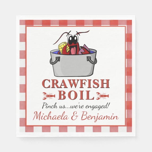 Crawfish Boil Couples Shower Engagement Party Napkin (Front)
