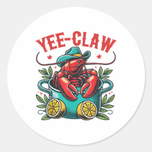 Crawfish Boil Cowboy Hat Texas Louisiana Party Yee Classic Round Sticker