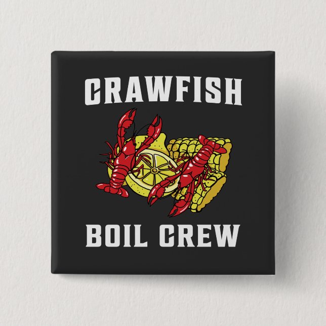 Crawfish Boil Crew  15 Cm Square Badge (Front)