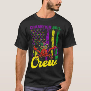 Crawfish Boil Crew Beads Mardi Gras Flag Kids Todd T-Shirt
