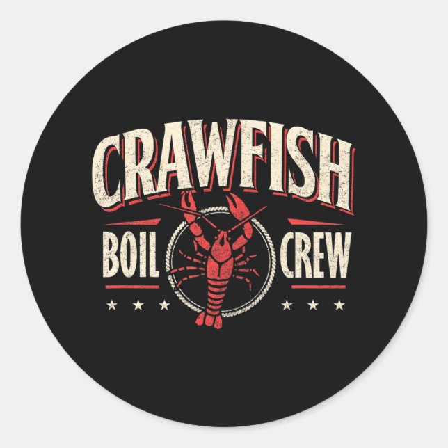Crawfish Boil Crew Cajun Season Lover Party Funny Classic Round Sticker (Front)
