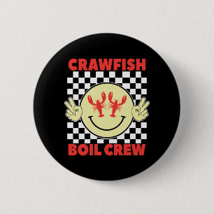 Crawfish Boil Crew Crawfish Season Crawfish Face 6 Cm Round Badge