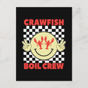 Crawfish Boil Crew Crawfish Season Crawfish Face Holiday Postcard