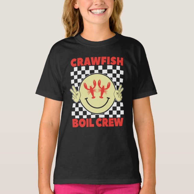 Crawfish Boil Crew Crawfish Season Crawfish Face T-Shirt (Front)