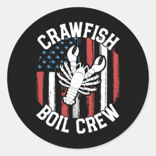 Crawfish Boil Crew Funny Cajun Shirts For Men Mard Classic Round Sticker