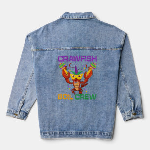 Crawfish Boil Crew Happy Mardi Gras Outfit Western Denim Jacket