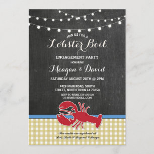 Crawfish Boil Engagement Check Party Lobster Invitation