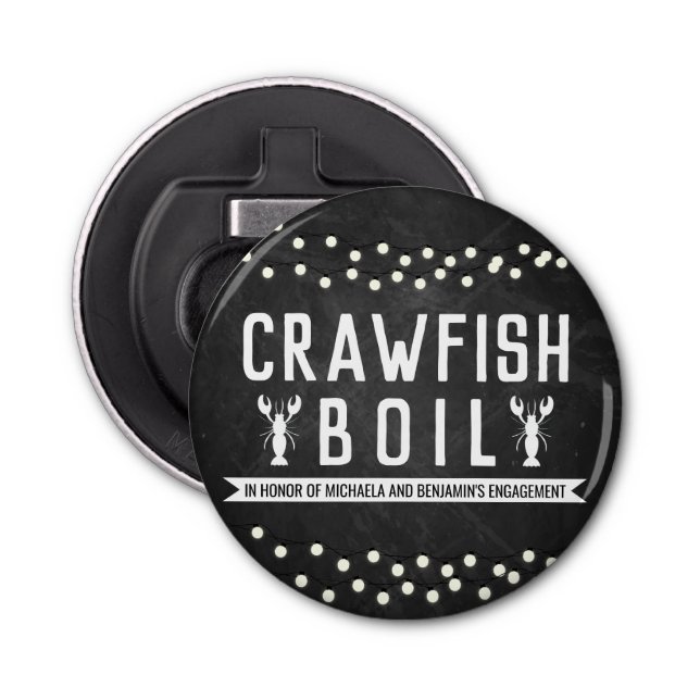 Crawfish Boil Engagement Party Bottle Opener (Front)