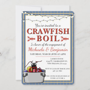 Crawfish Boil Engagement Party Couples Shower Invitation