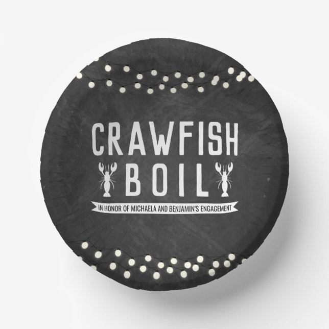 Crawfish Boil Engagement Party Paper Plate (Front)