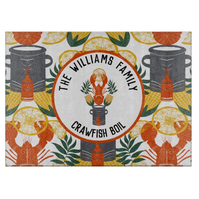 Crawfish Boil Family Cutting Board (Front)