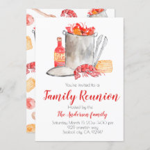 Crawfish boil family Reunion invitation