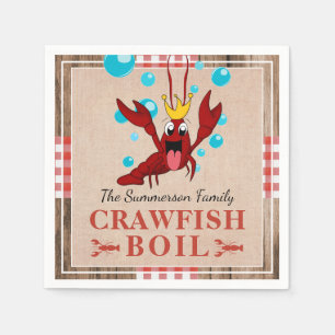 Crawfish Boil Family Reunion Rustic Summer Party Napkin