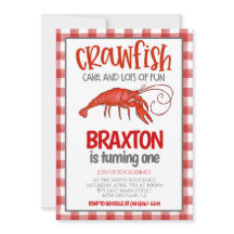 Crawfish Boil First Birthday Invitation
