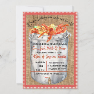 Crawfish Boil Gender Reveal Invitation