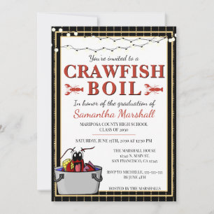 Crawfish Boil Graduate School Graduation Party Invitation
