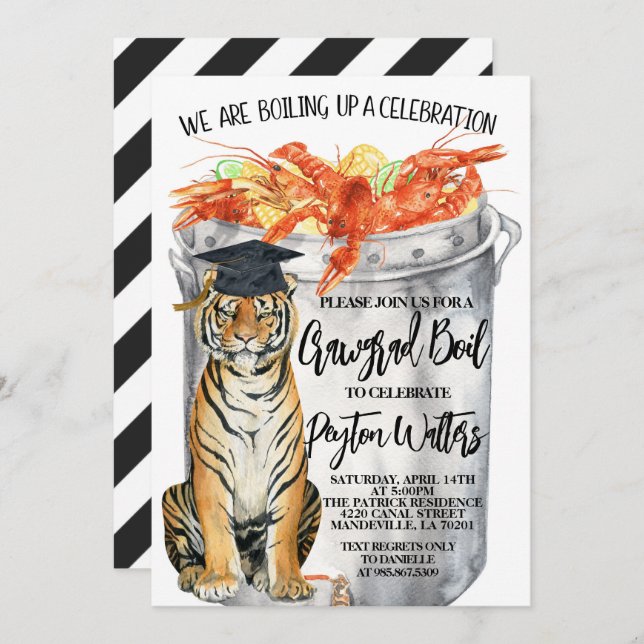 Crawfish Boil Graduation Invitation (Front/Back)