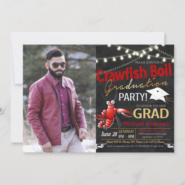  Crawfish Boil Graduation Invitation (Front)