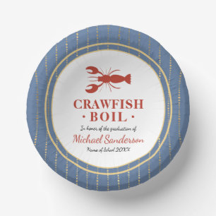 Crawfish Boil Graduation Party Paper Plate