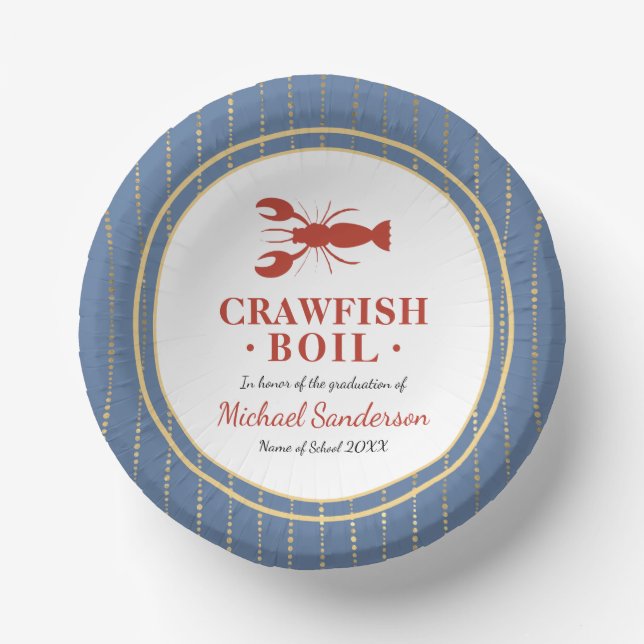 Crawfish Boil Graduation Party Paper Plate (Front)