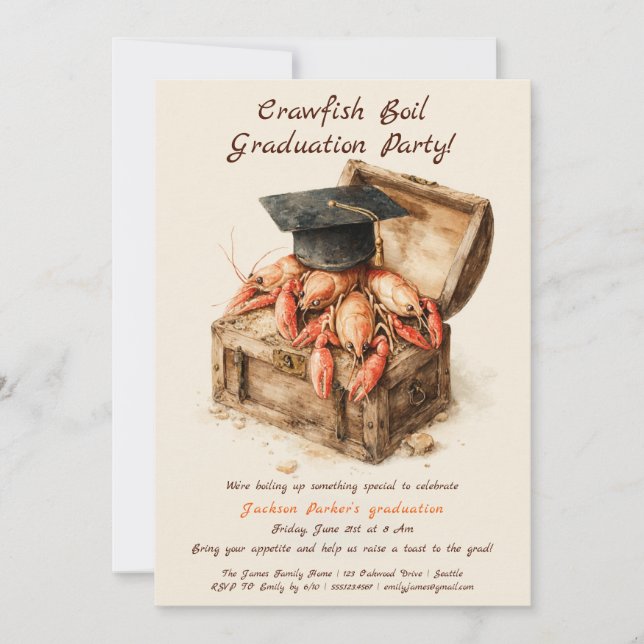 Crawfish Boil Graduation Party | Southern Style  Invitation (Front)