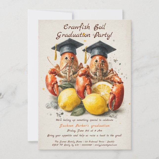 Crawfish Boil Graduation Party | Southern Style  Invitation (Front)