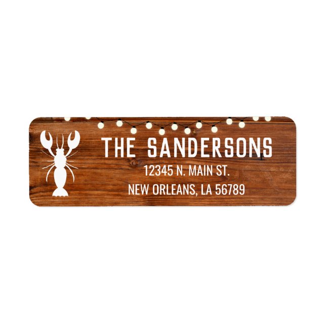 Crawfish Boil Graduation Reunion Party Return Address Label (Front)