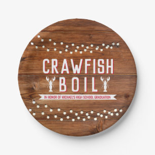 Crawfish Boil Graduation School Event Paper Plate