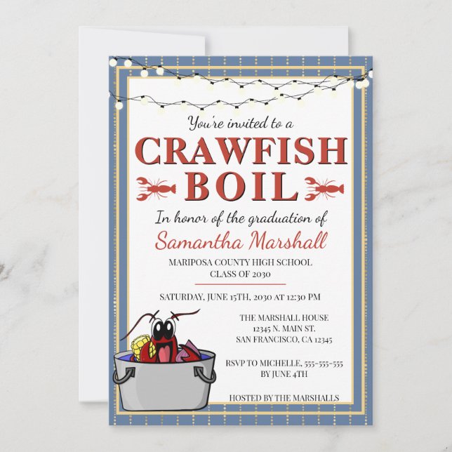 Crawfish Boil High School Graduation Graduate Invitation (Front)